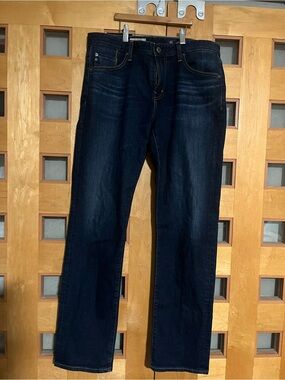 Ag Adriano Goldschmied Men's Navy Slim Straight Jeans